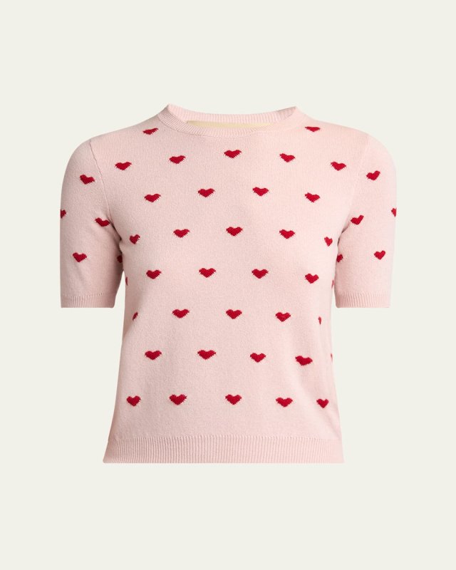 Crewneck Heart Jacquard Sweat